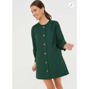 TUCKERNUCK Dark Green Blake Dress Size XL NWT Long Sleeve